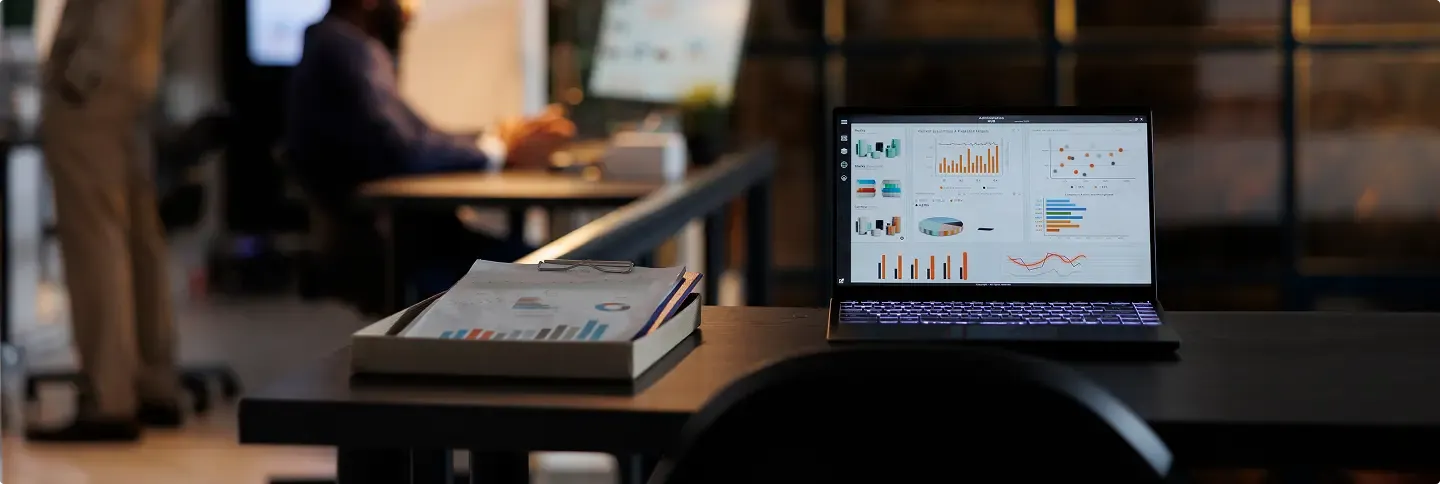 Computer showing a dashboard